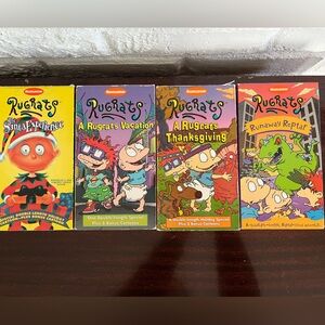 Lot of 4 Vintage 90s Nickelodeon Rugrats Orange VHS Tape Movies